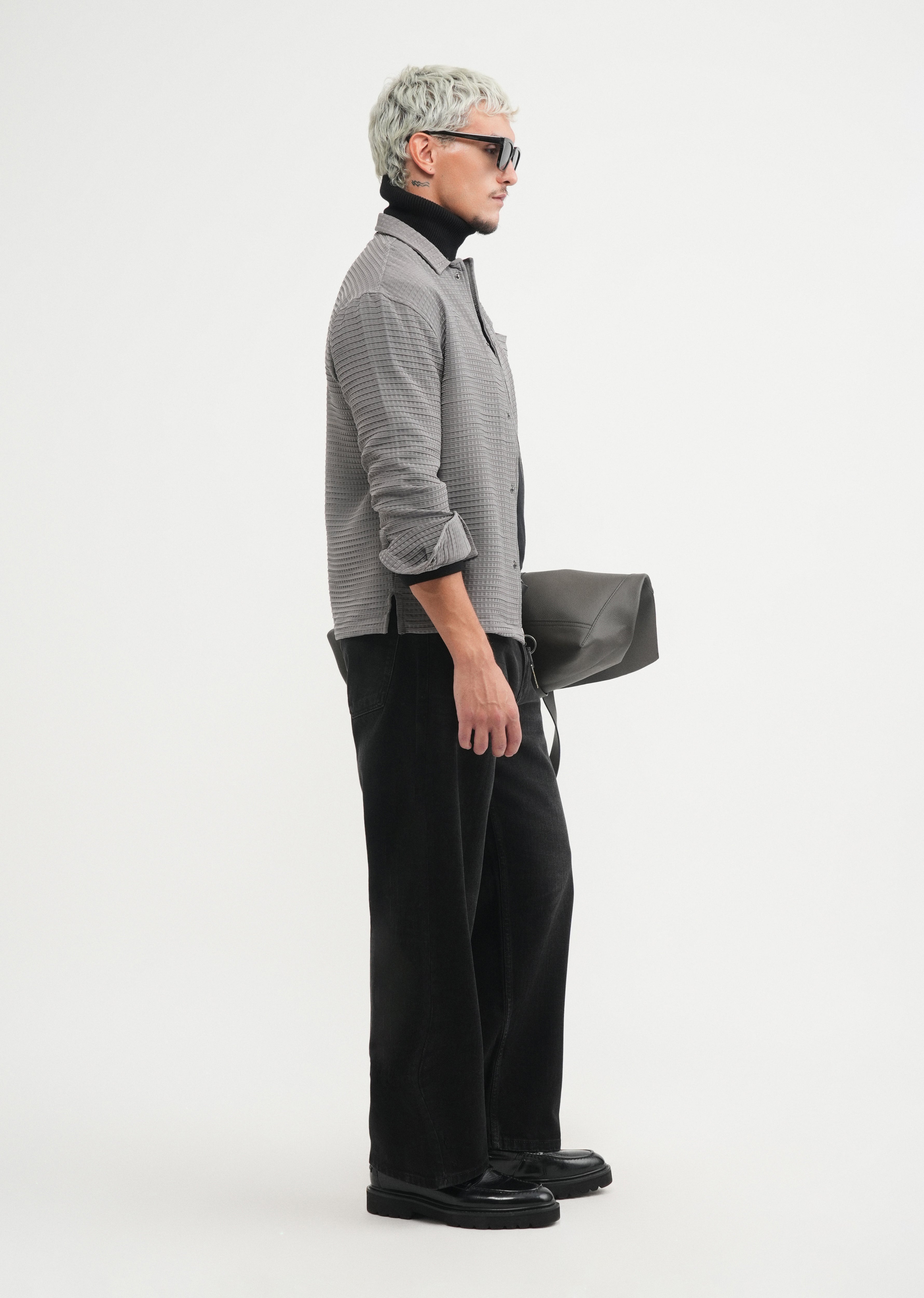 Ash Grey Textured Shacket