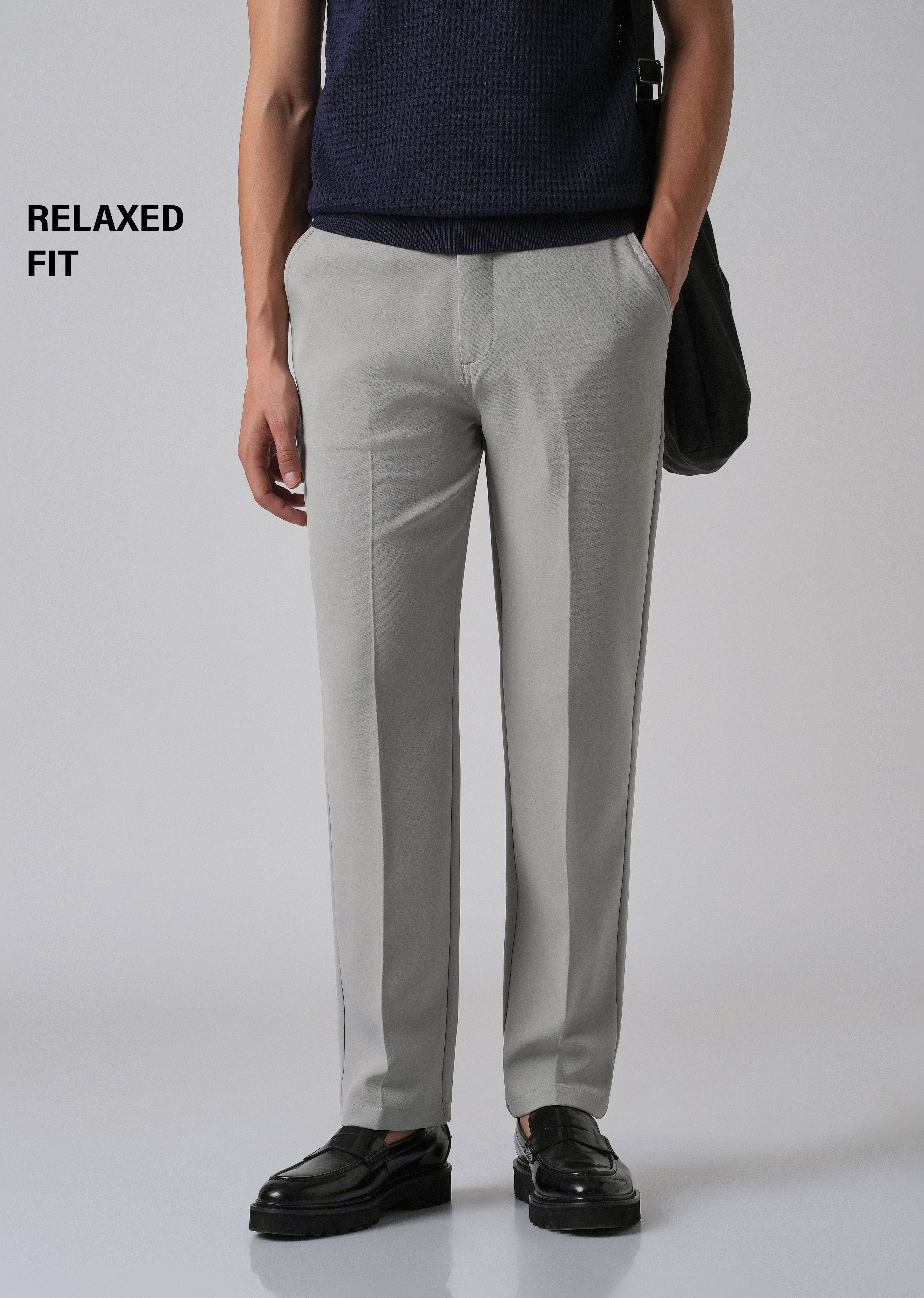 Ash Grey Relaxed Fit Trousers