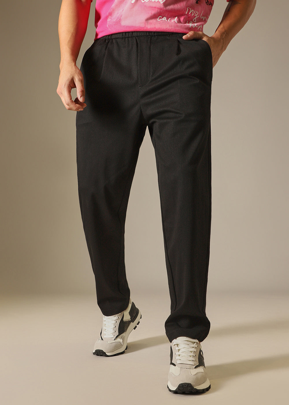 Aura Black Regular Fit Trouser