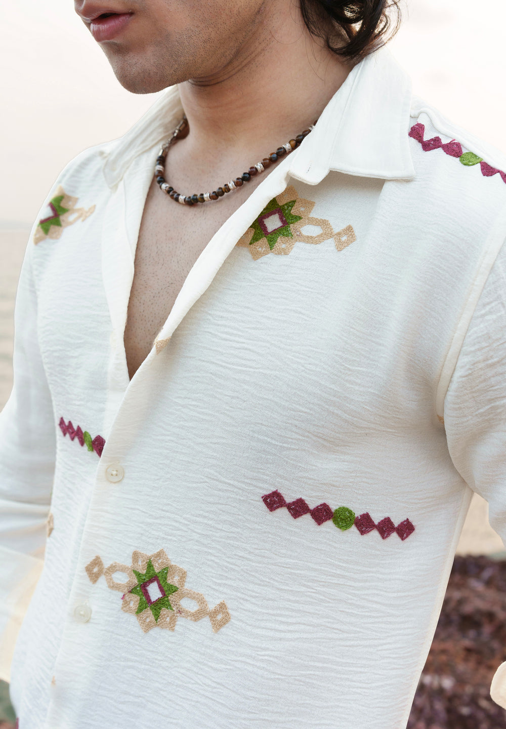 Off-White Artisan Embroidered Shirt