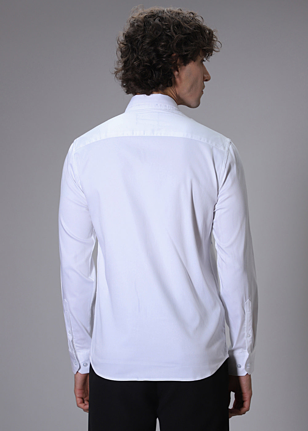 Bamboo Embroidery White Designer Shirt