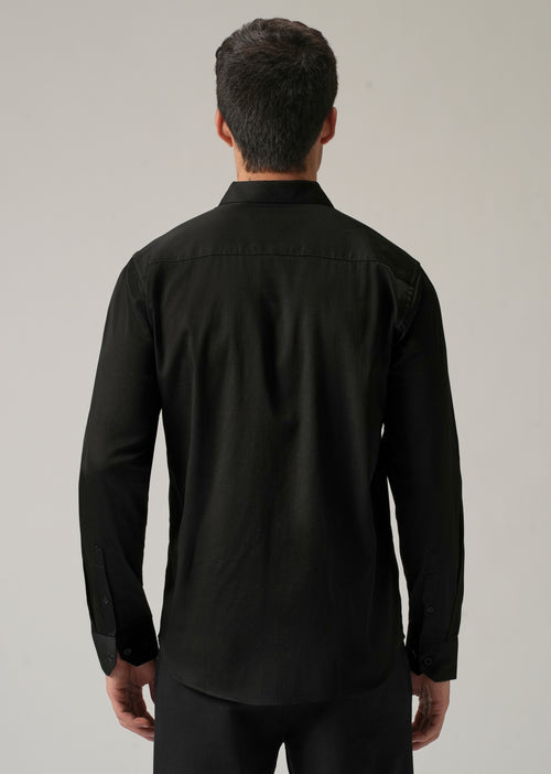 Banana Club Embroidered Black Designer Shirt