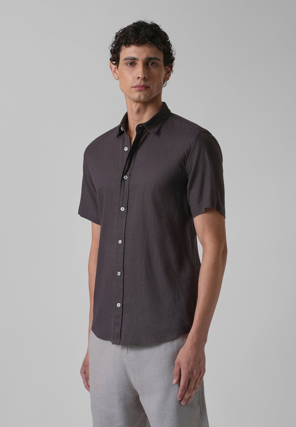 Batiste Crater Brown Linen shirt