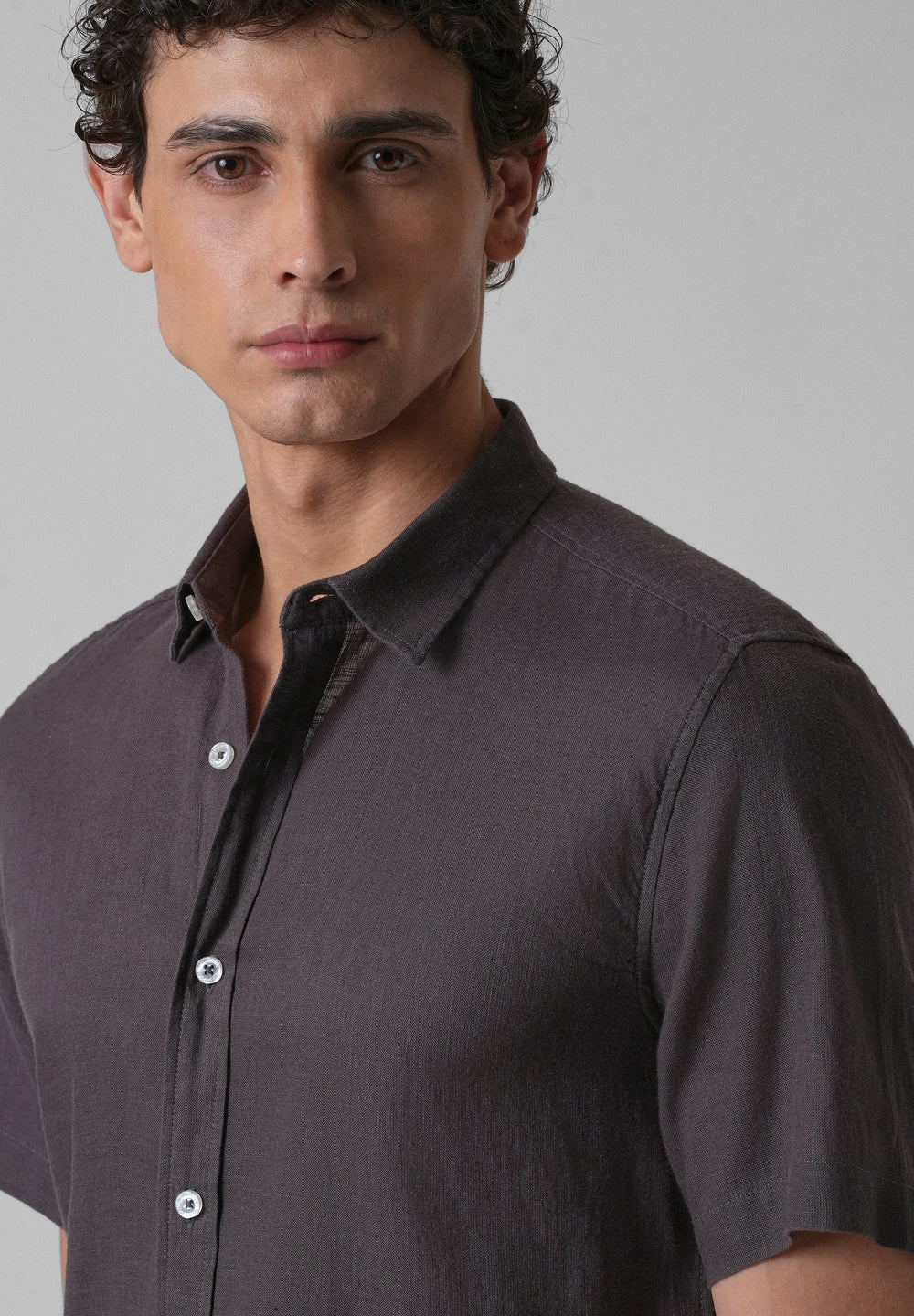 Batiste Crater Brown Linen shirt