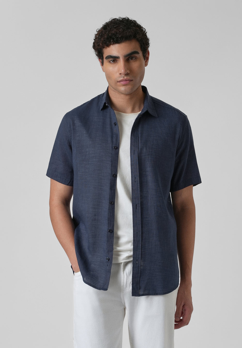 Batiste Dark Blue Linen shirt