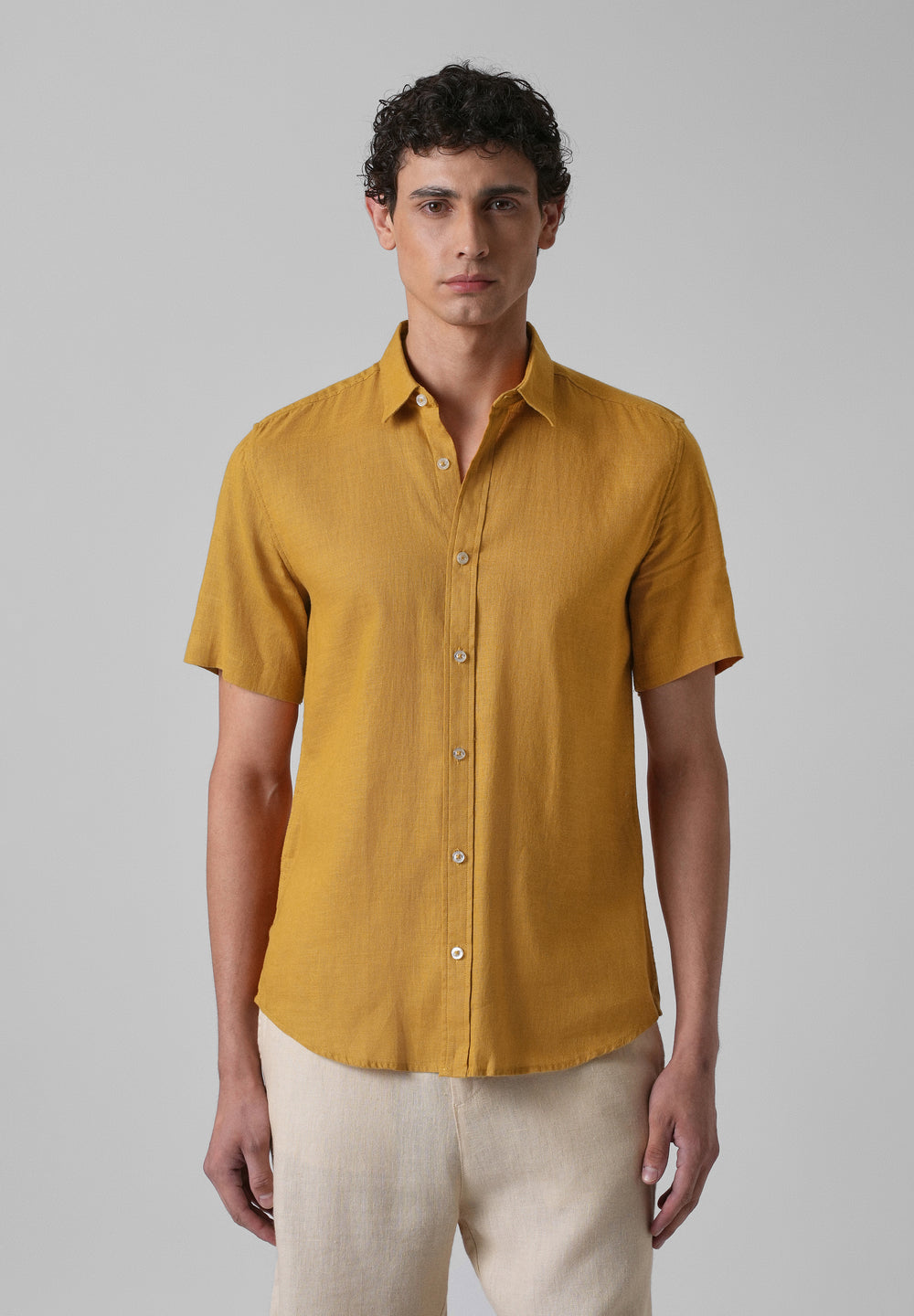 Batiste Gold Orange Linen shirt