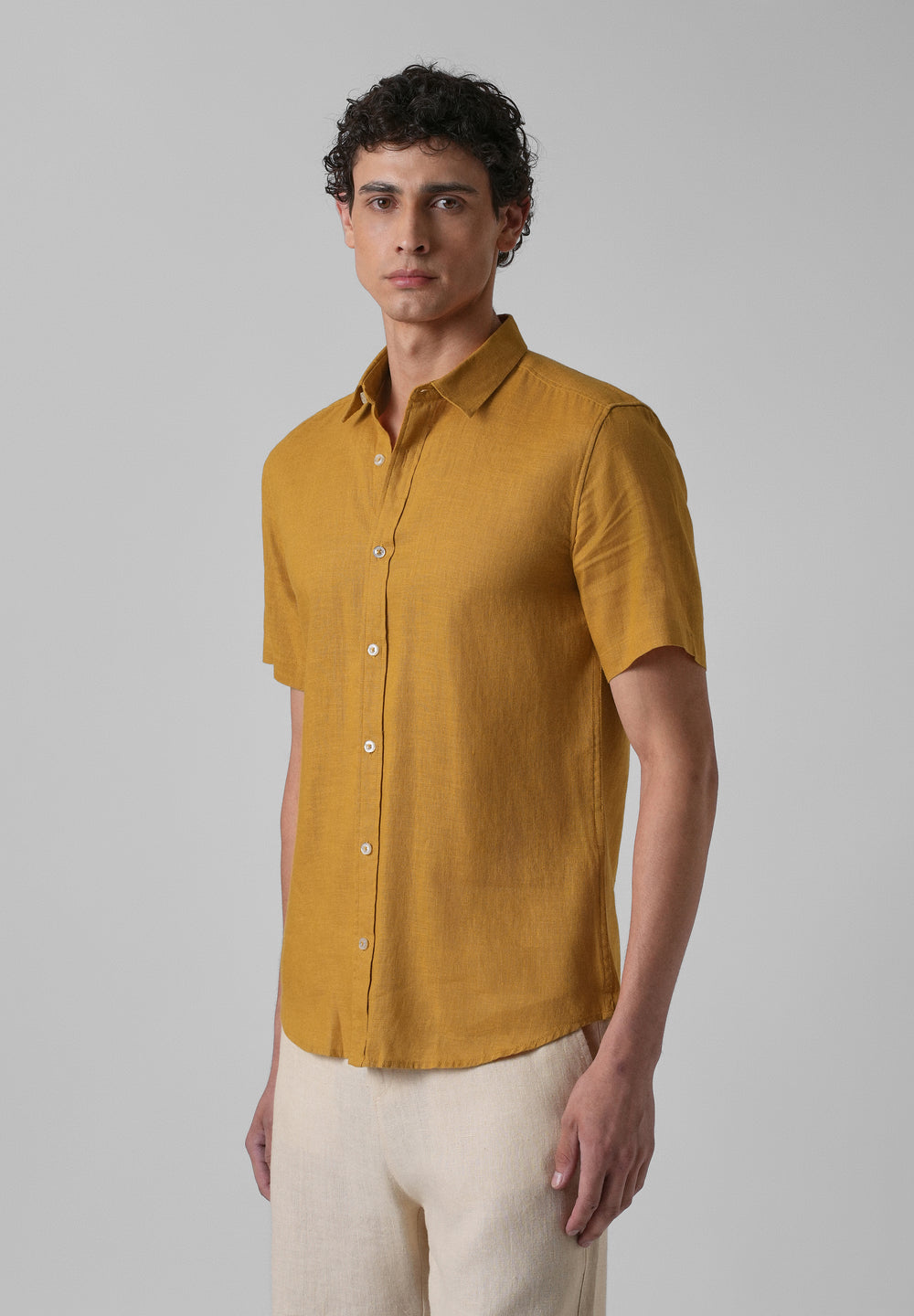 Batiste Gold Orange Linen shirt