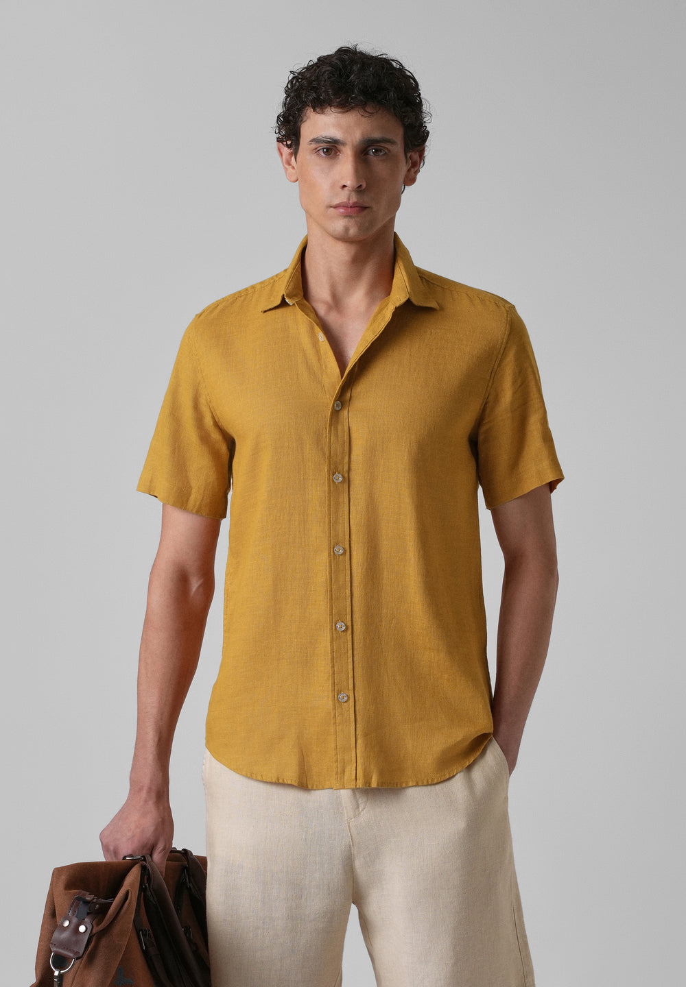 Batiste Gold Orange Linen shirt