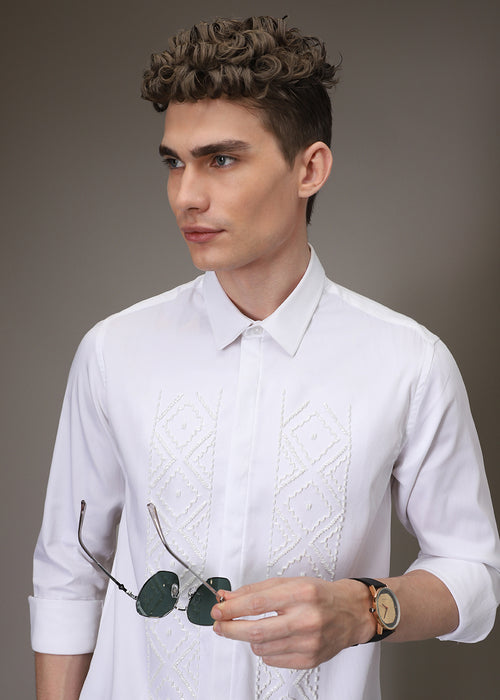 BeadazzleClub White Designer Shirt