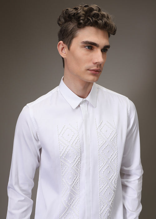 BeadazzleClub White Designer Shirt