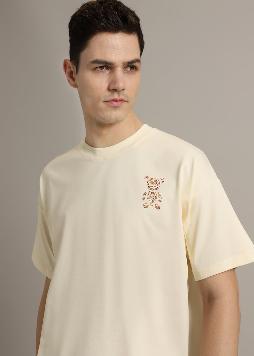 Bearsy Paisley Cream Oversized T-shirt