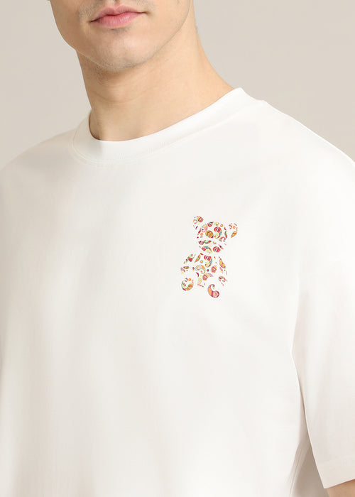 Bearsy Paisley White Oversized T-shirt