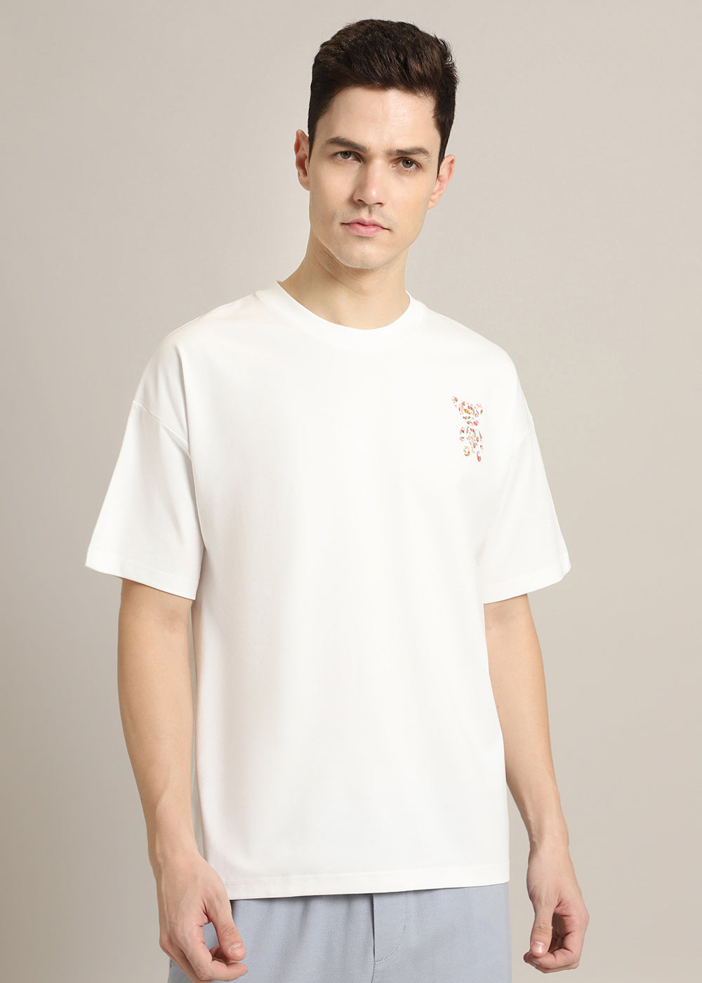 Bearsy Paisley White Oversized T-shirt