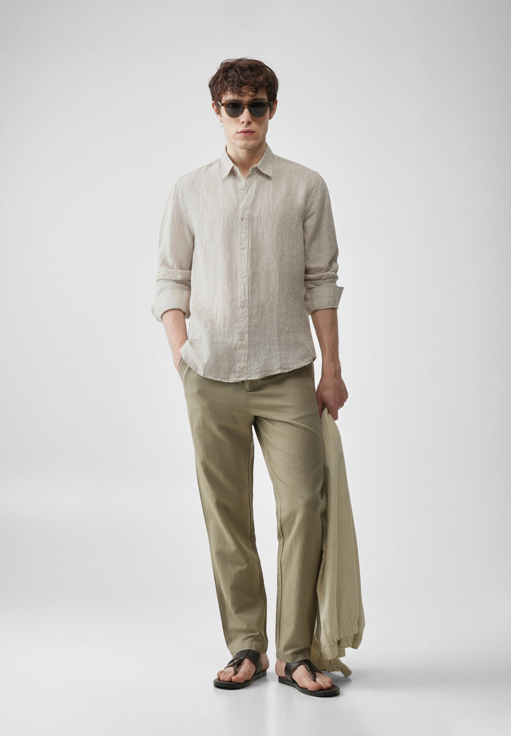 Beige 100% Pure Linen Shirt