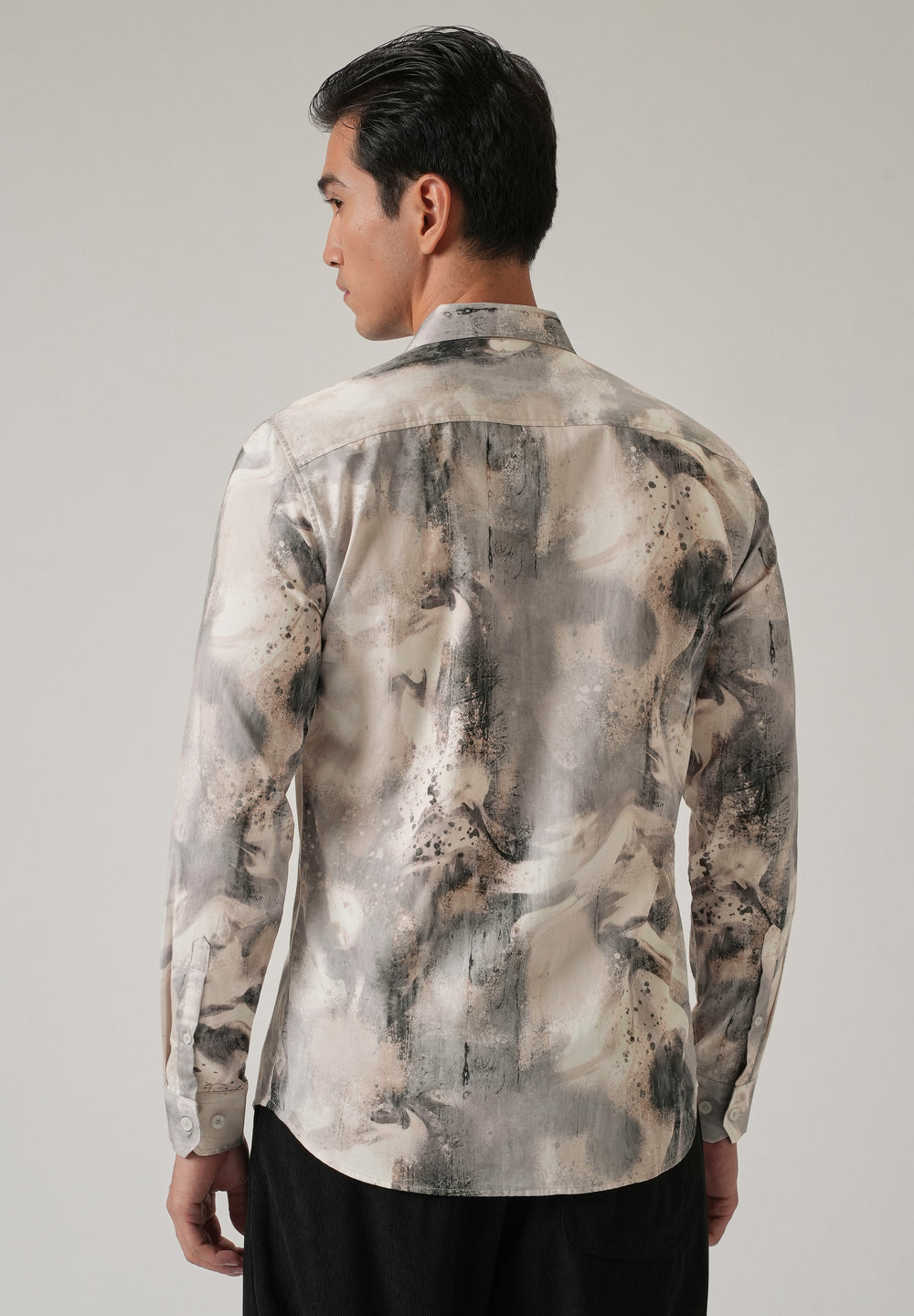 Beige Abstract Print Shirt