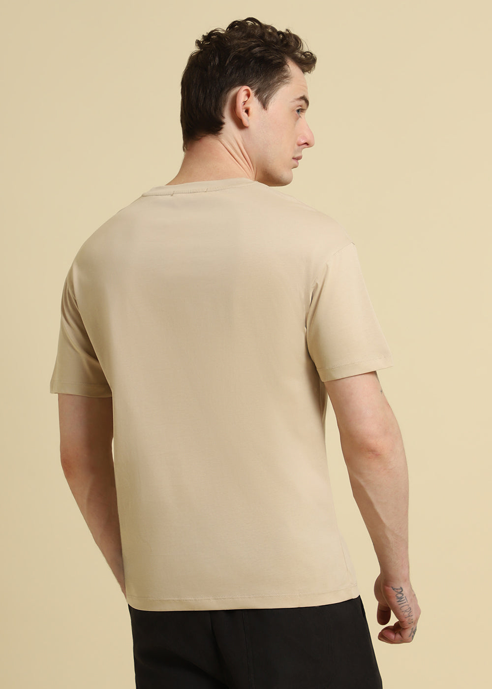 Beige Basic Regular Fit T-shirt