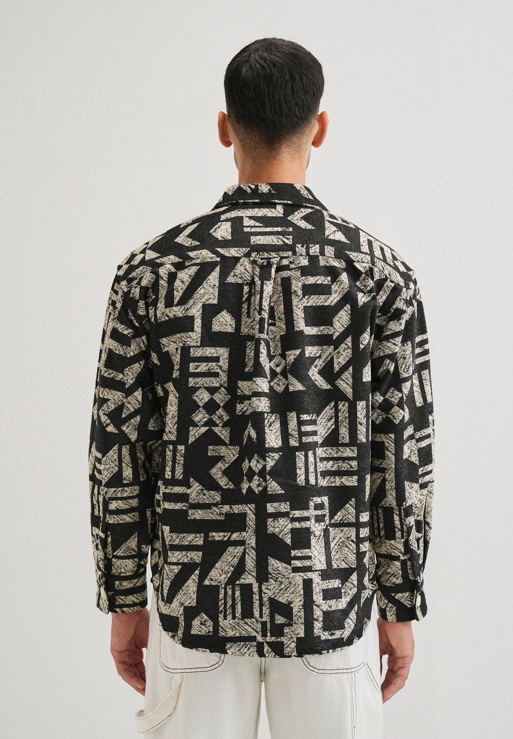 Beige Black Regular Fit Shacket