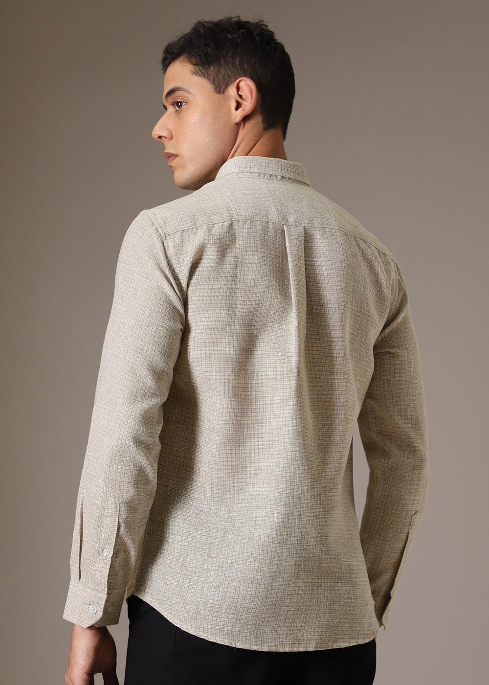 Beige Blended Linen Shirt