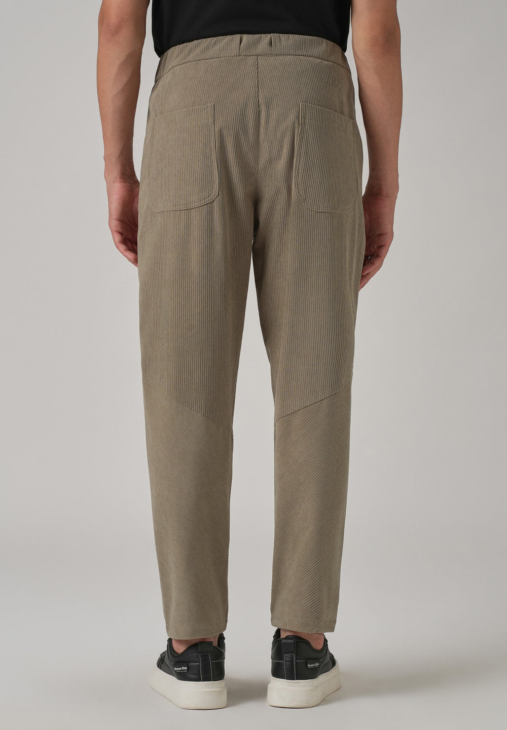 Beige Corduroy Belted Pant