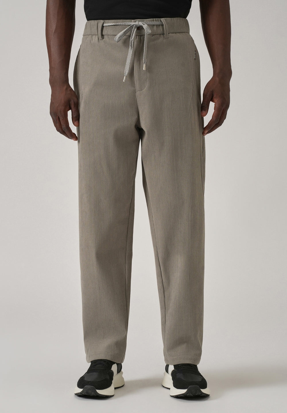 Beige Corduroy Drawstring Pant
