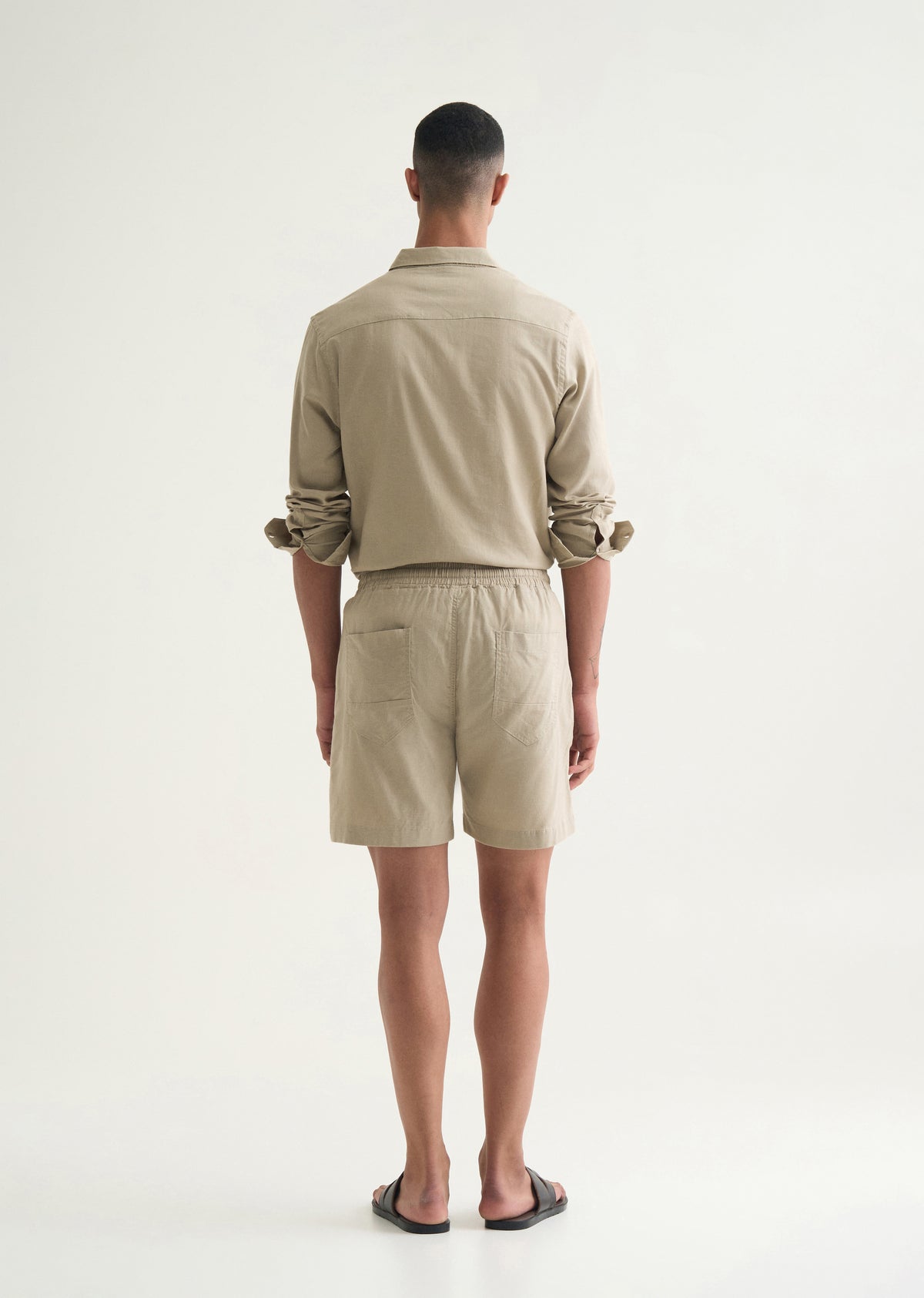 Beige Cotton Blend Shorts