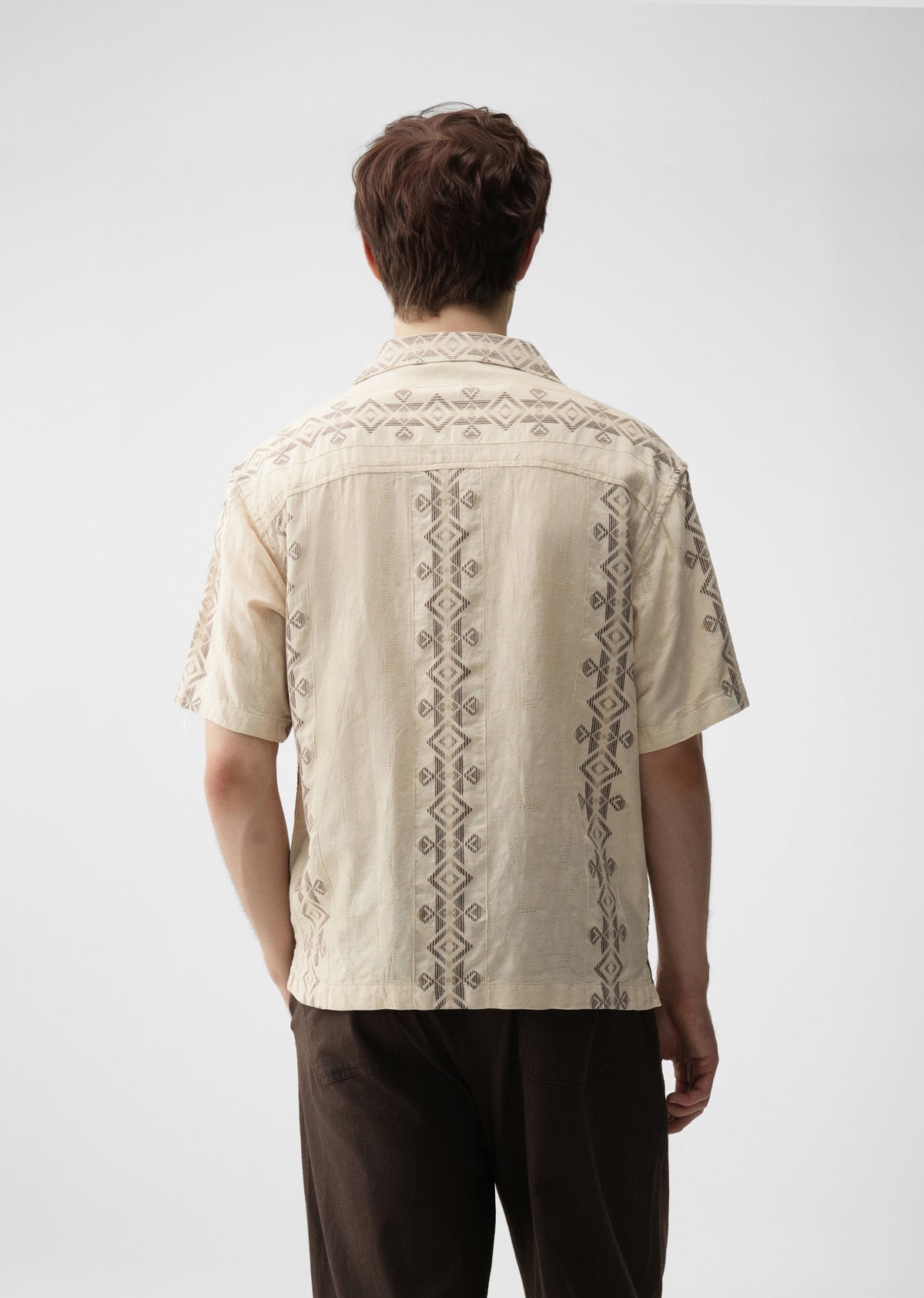 Beige Cotton Jacquard Shirt