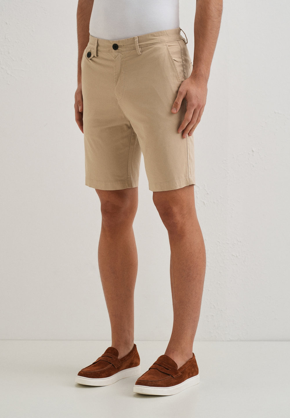 Beige Cotton Shorts
