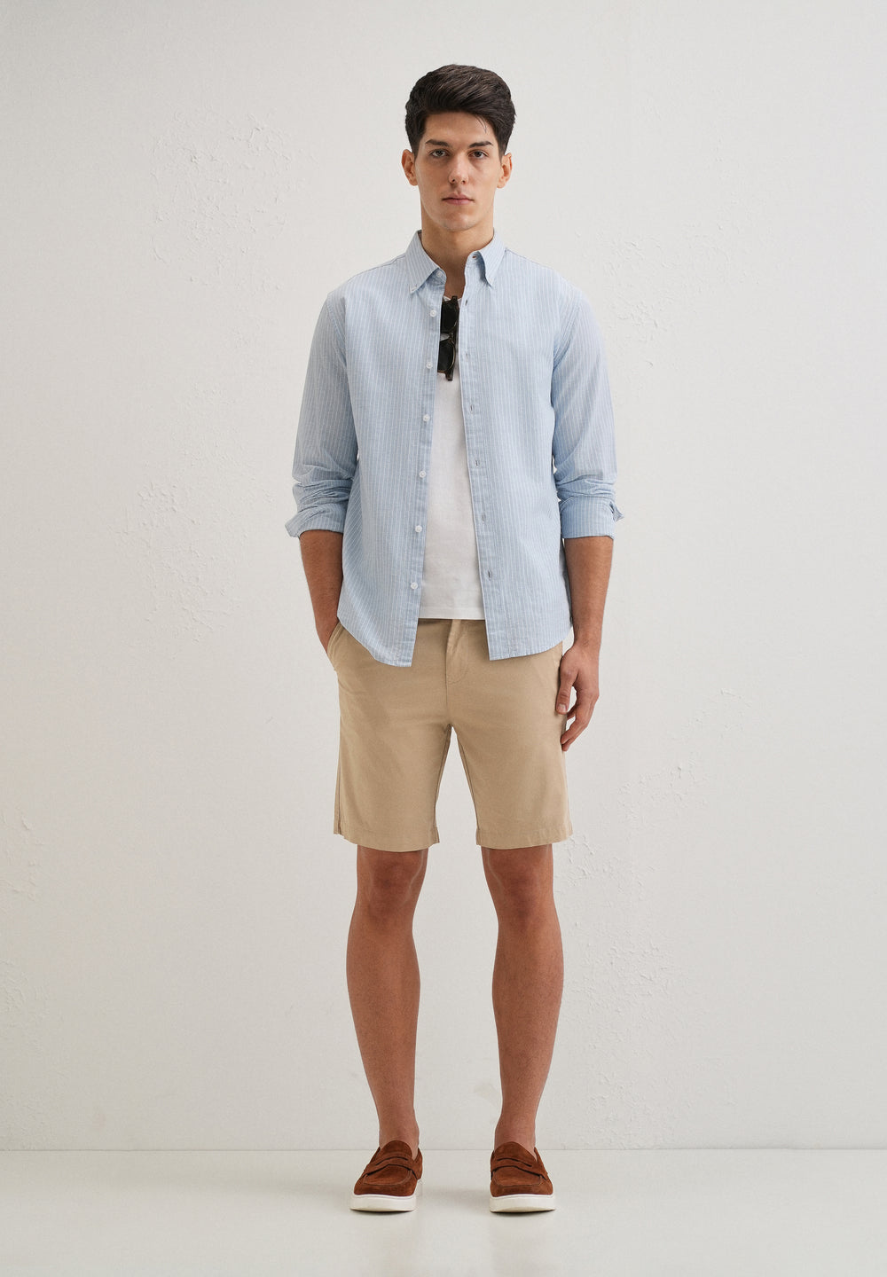 Beige Cotton Shorts