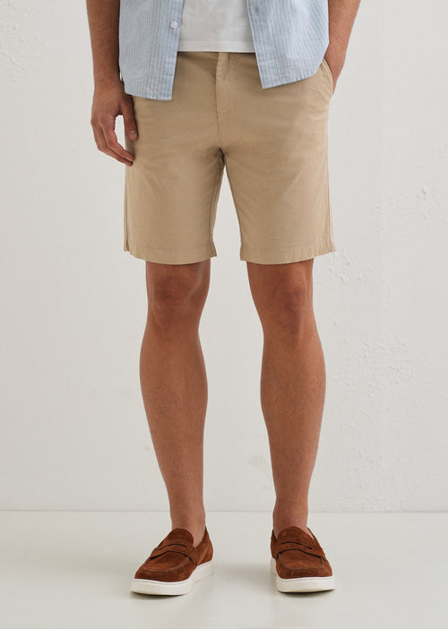 Beige Cotton Shorts