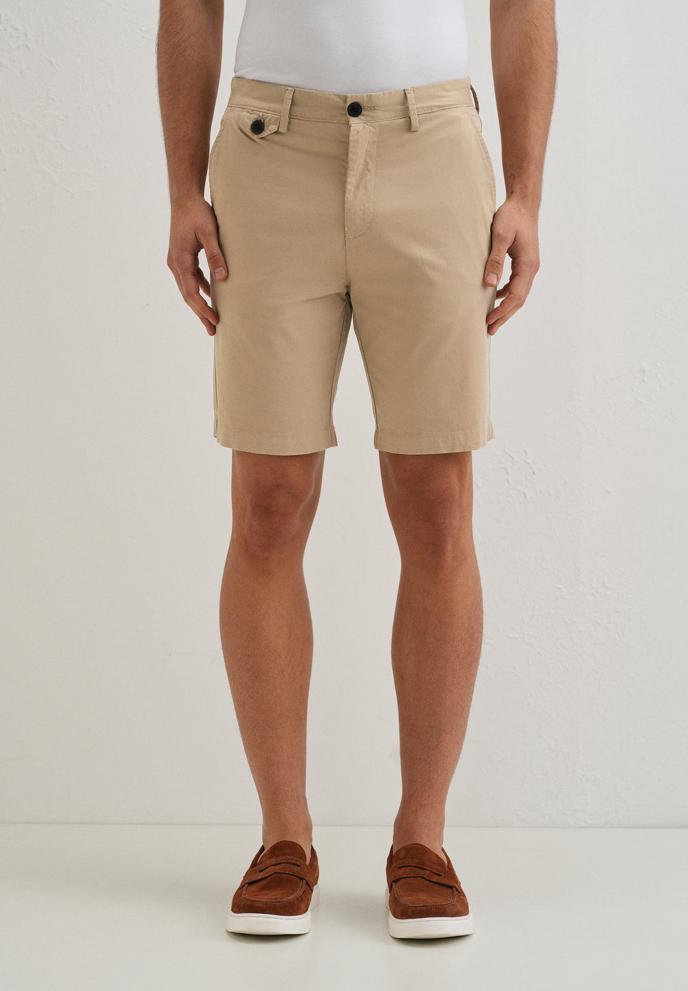 Beige Cotton Shorts