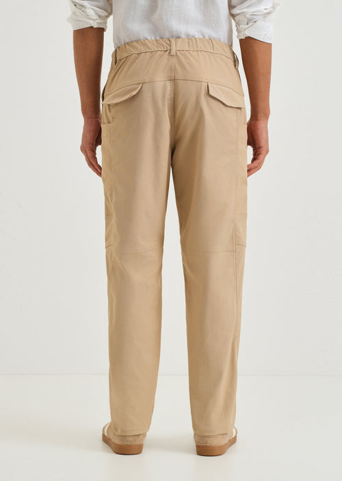 Beige Drawstring Panel Cargo