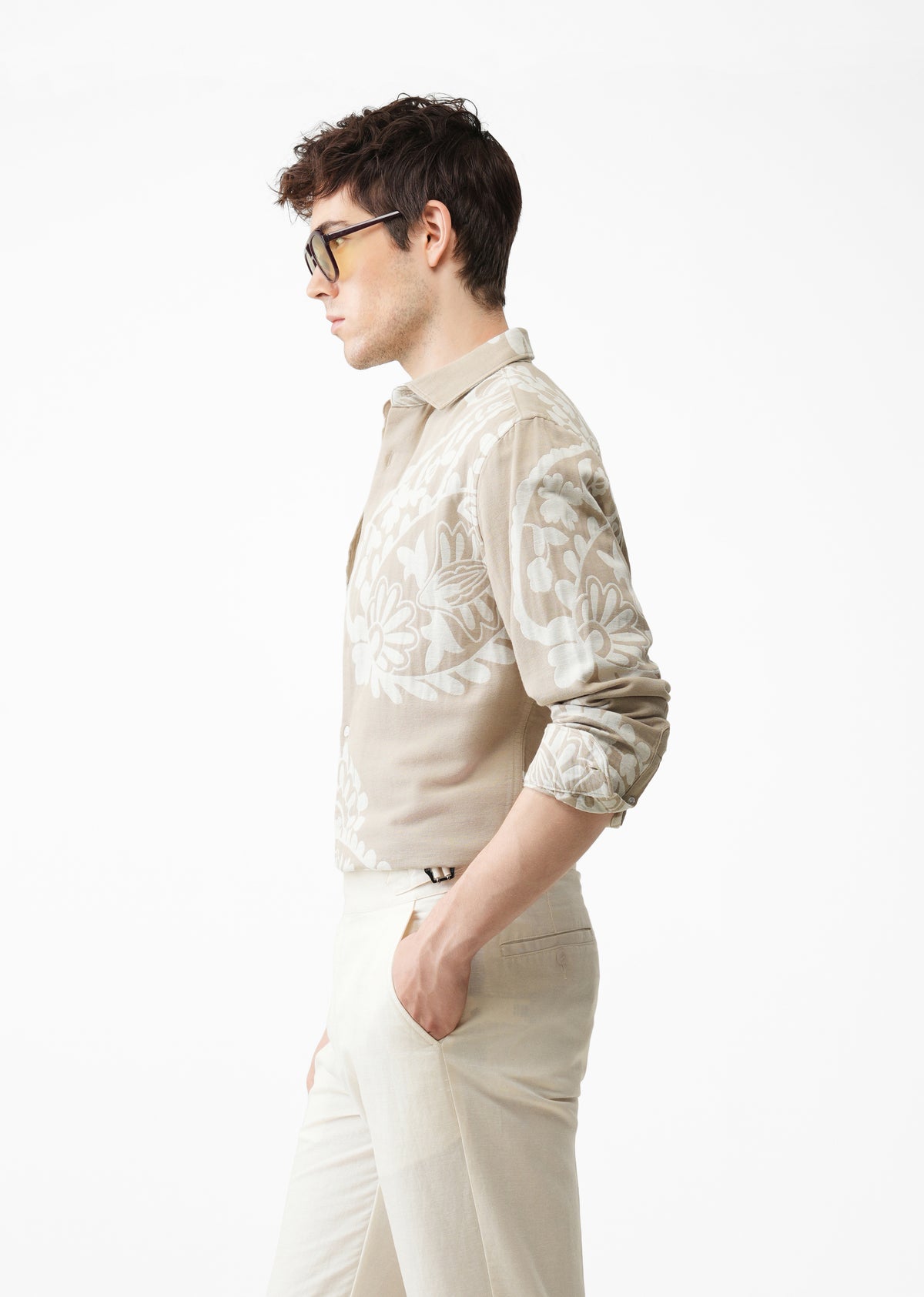 Beige Paisley Pattern Shirt