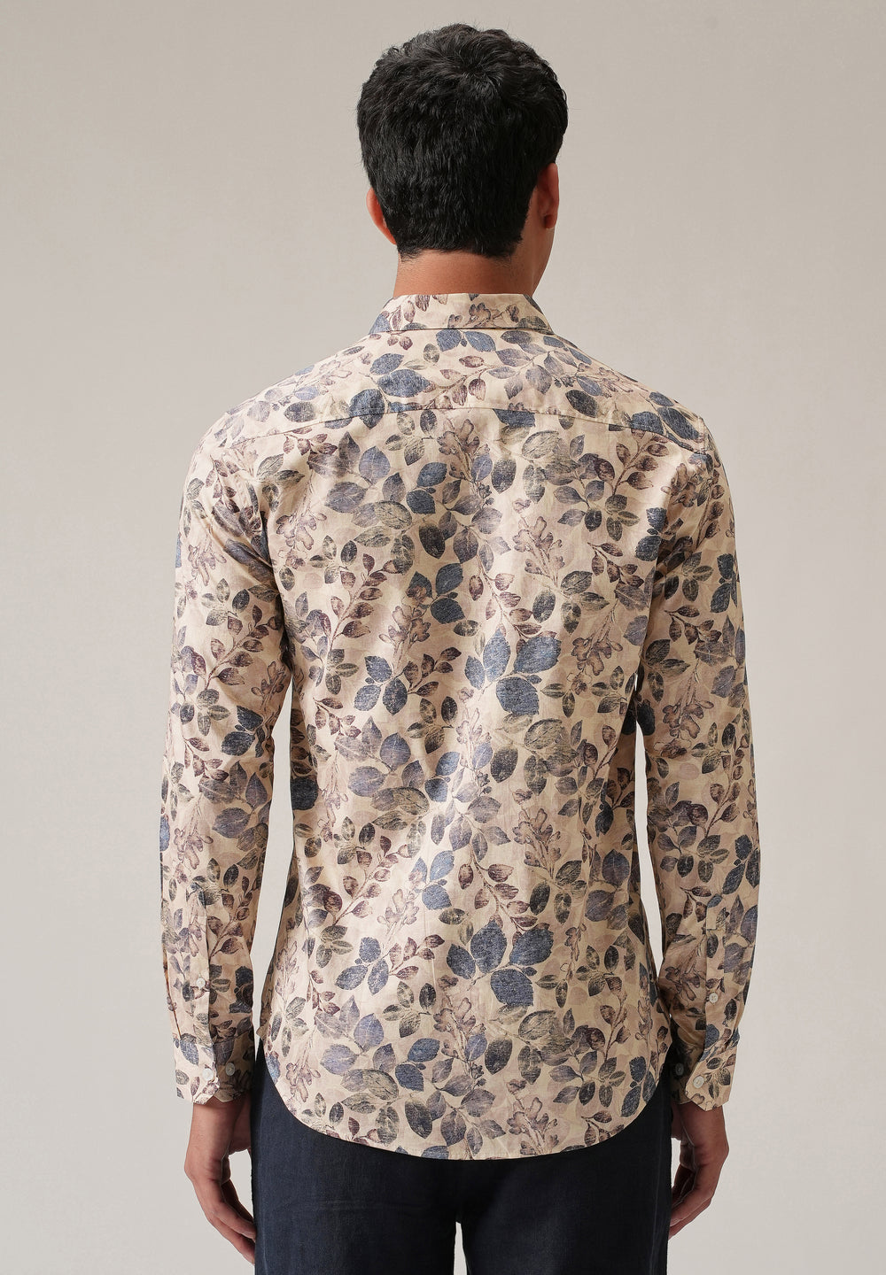 Beige Floral Print Shirt