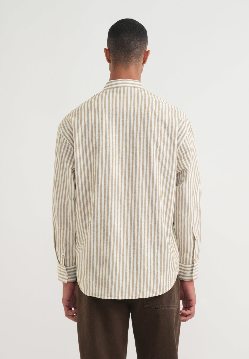 Beige Layered Look Stripe Shirt
