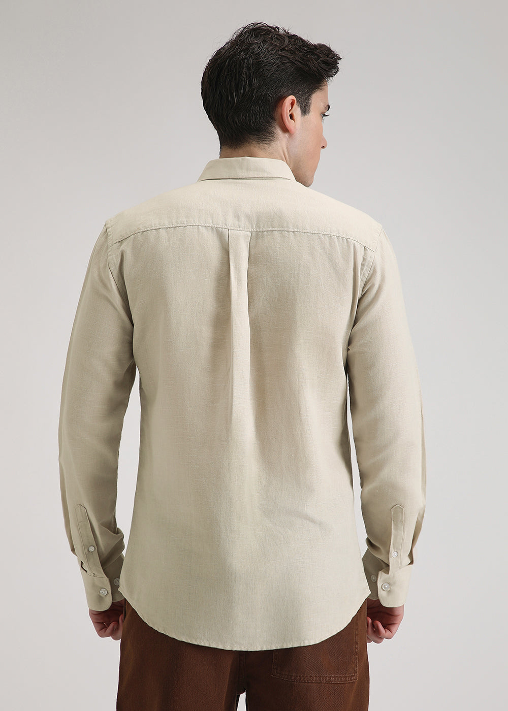 Beige Cotton Linen Shirt