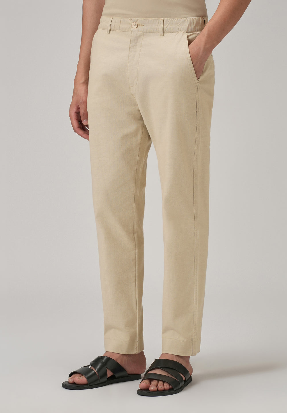 Beige Cotton Trouser