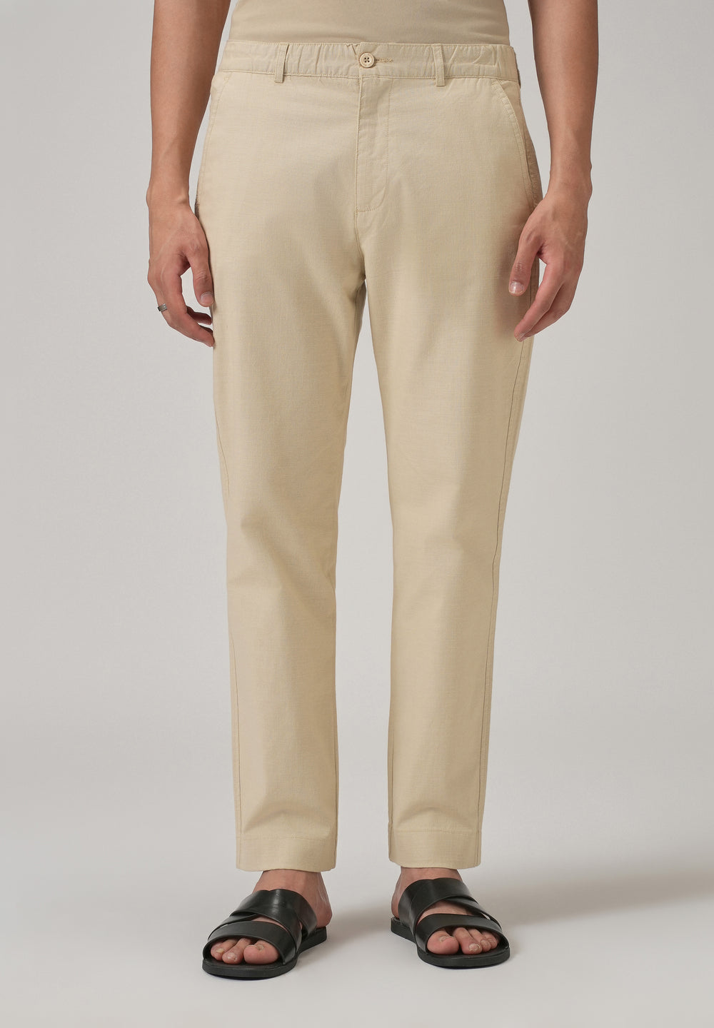 Beige Cotton Trouser