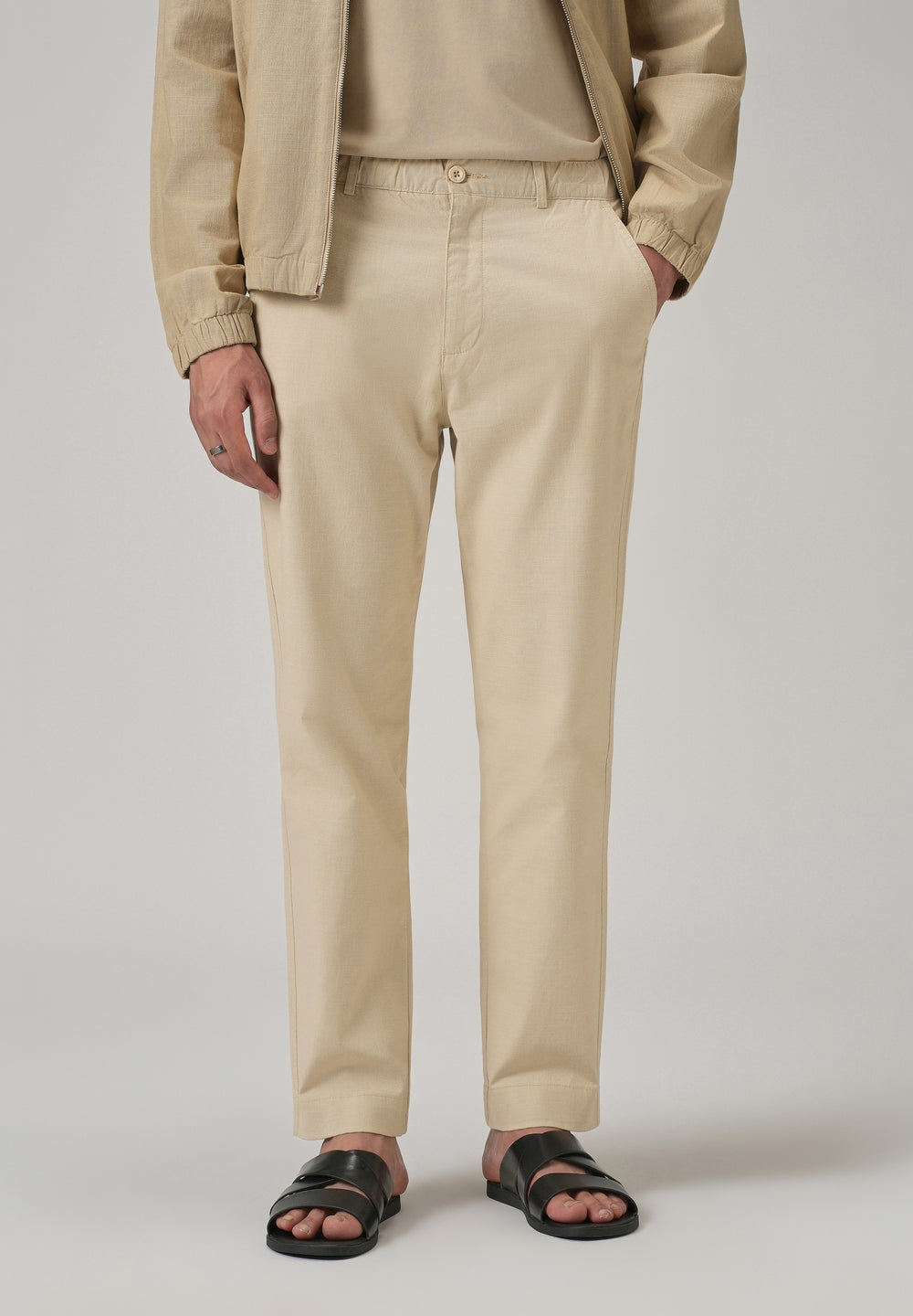 Beige Cotton Trouser
