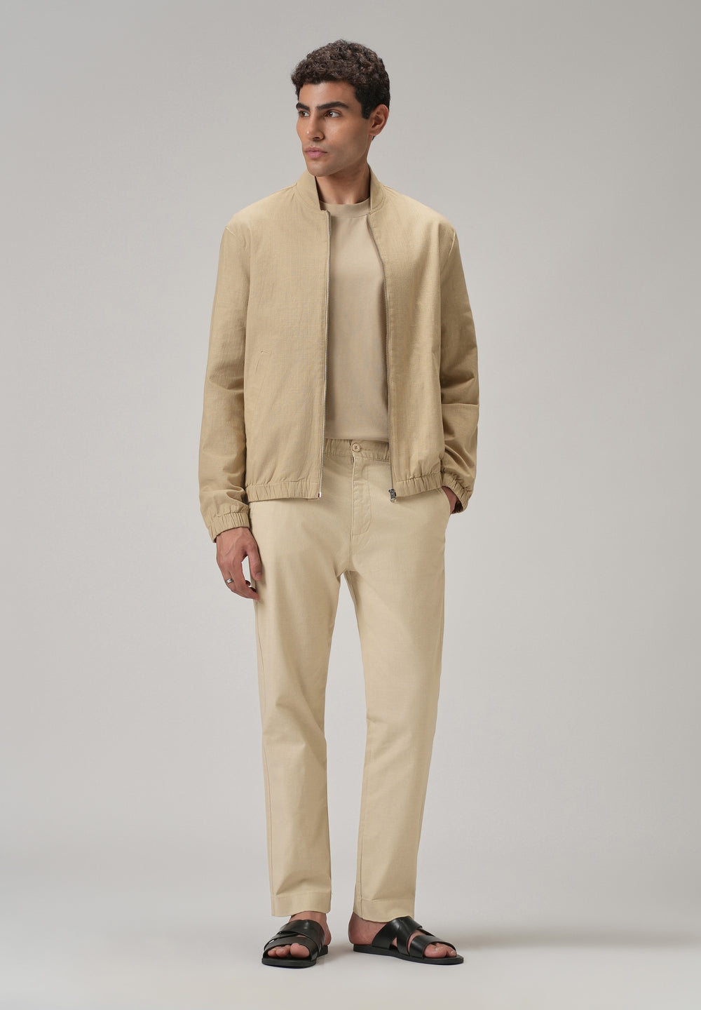 Beige Cotton Trouser