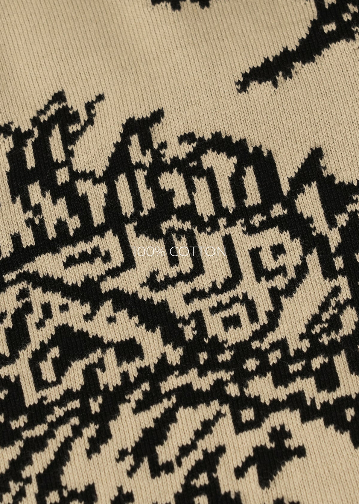 Beige Paisley Quarter Zipper Polo