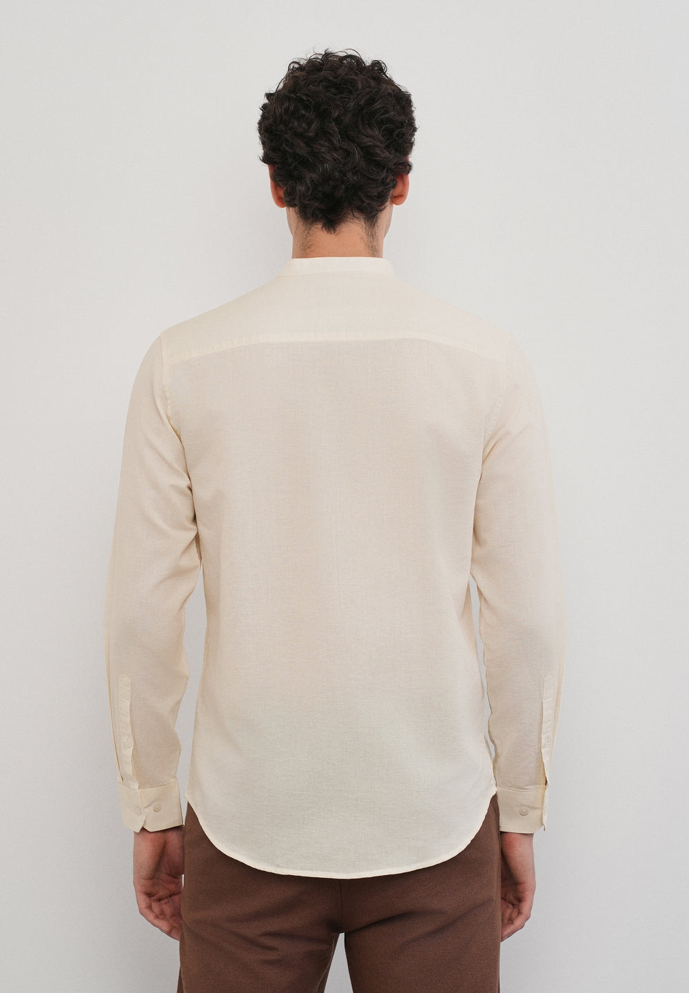 Beige Panel Embroidery Shirt