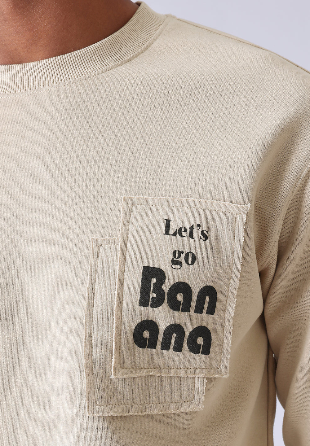 Beige Patch Sweatshirt
