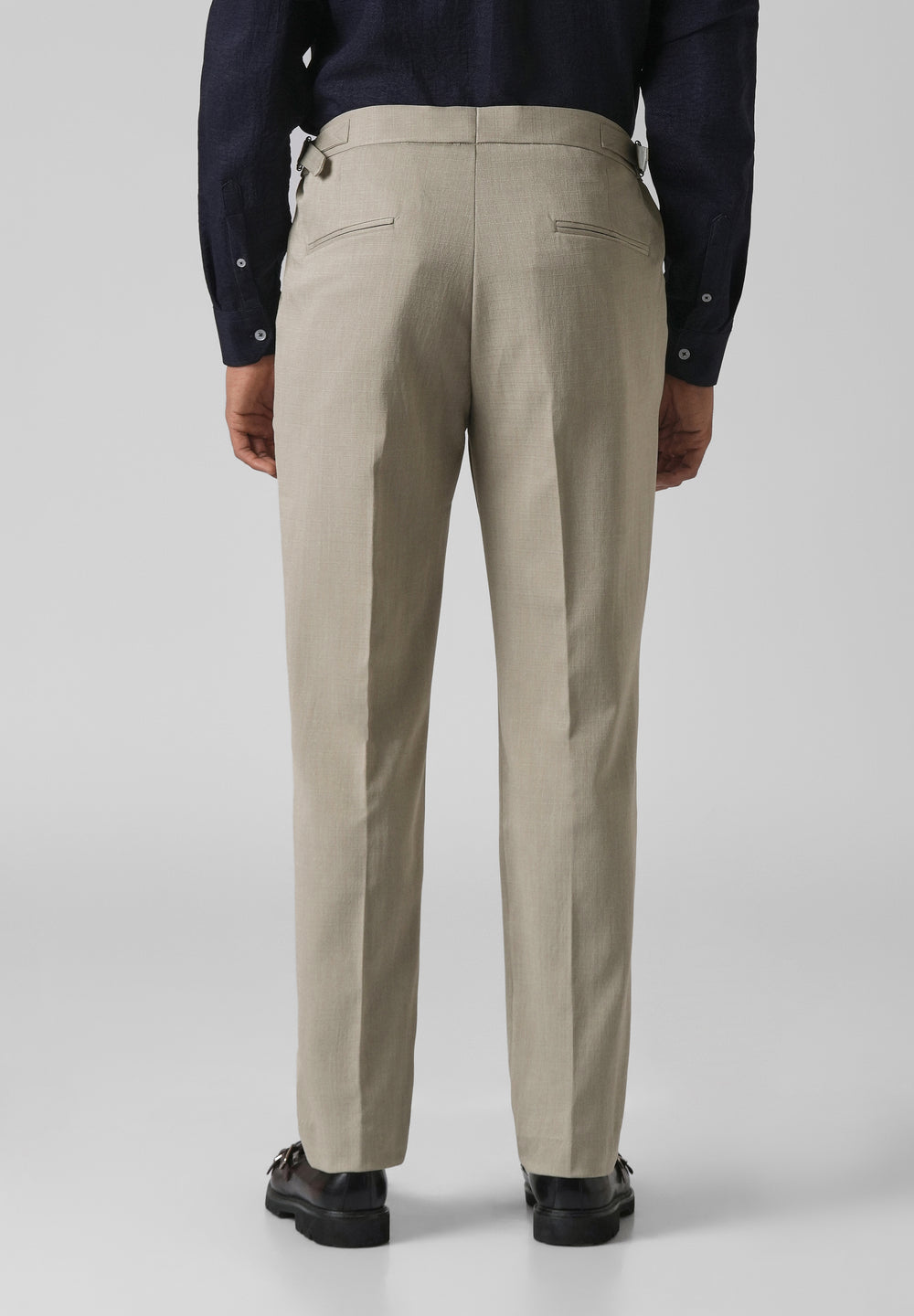 Beige Pleated Gurkha Pant