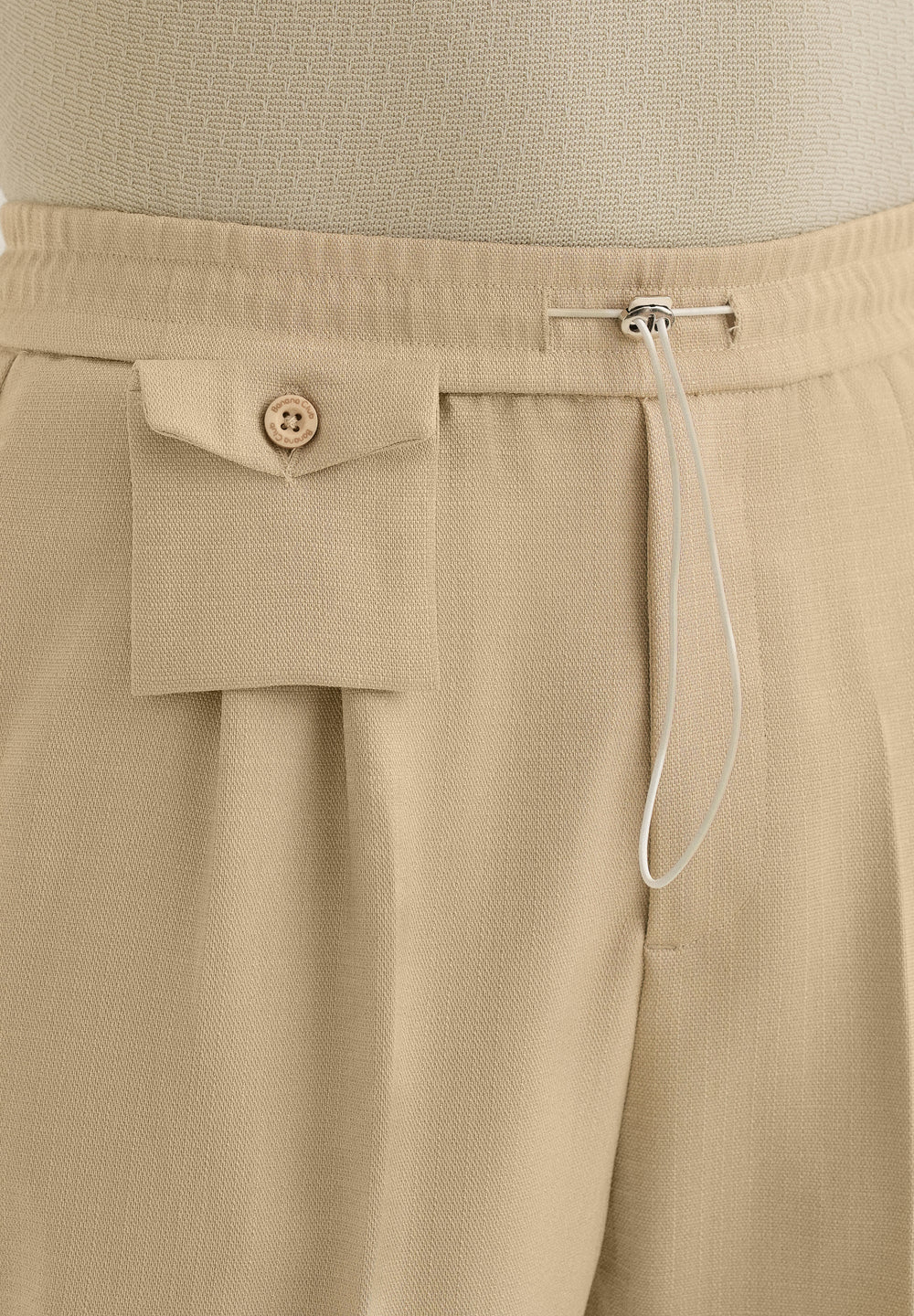 Beige Pleated Korean Pant