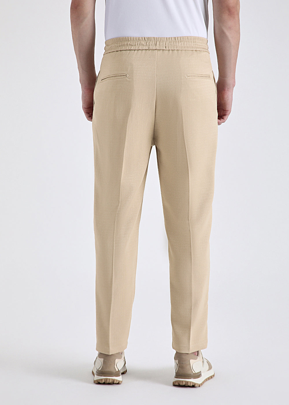 Beige Pleated Korean Pant