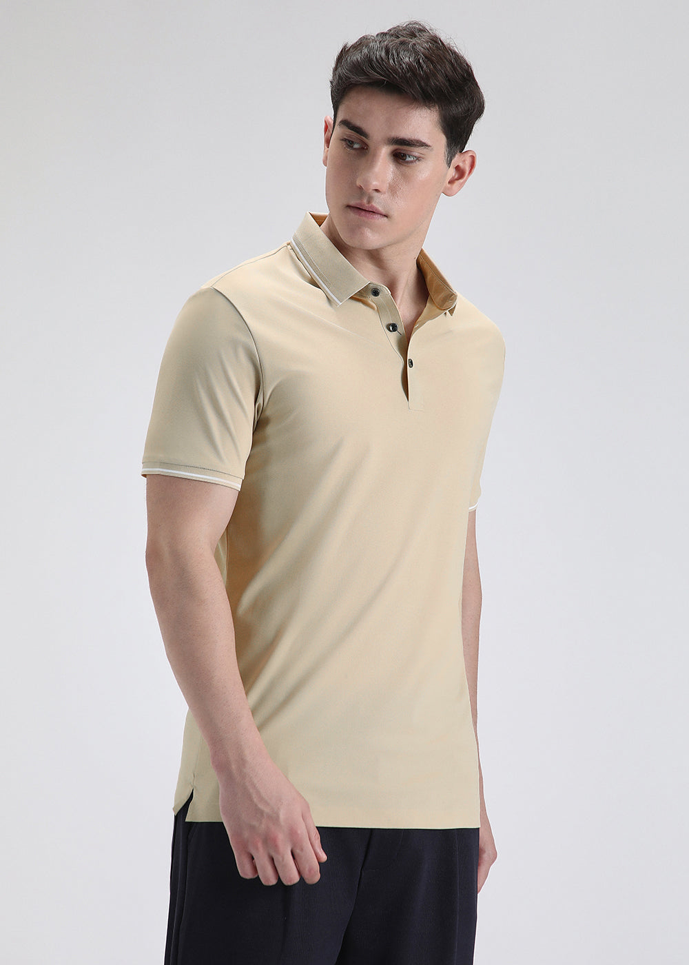 Soft Beige Stitchless Polo T-shirt