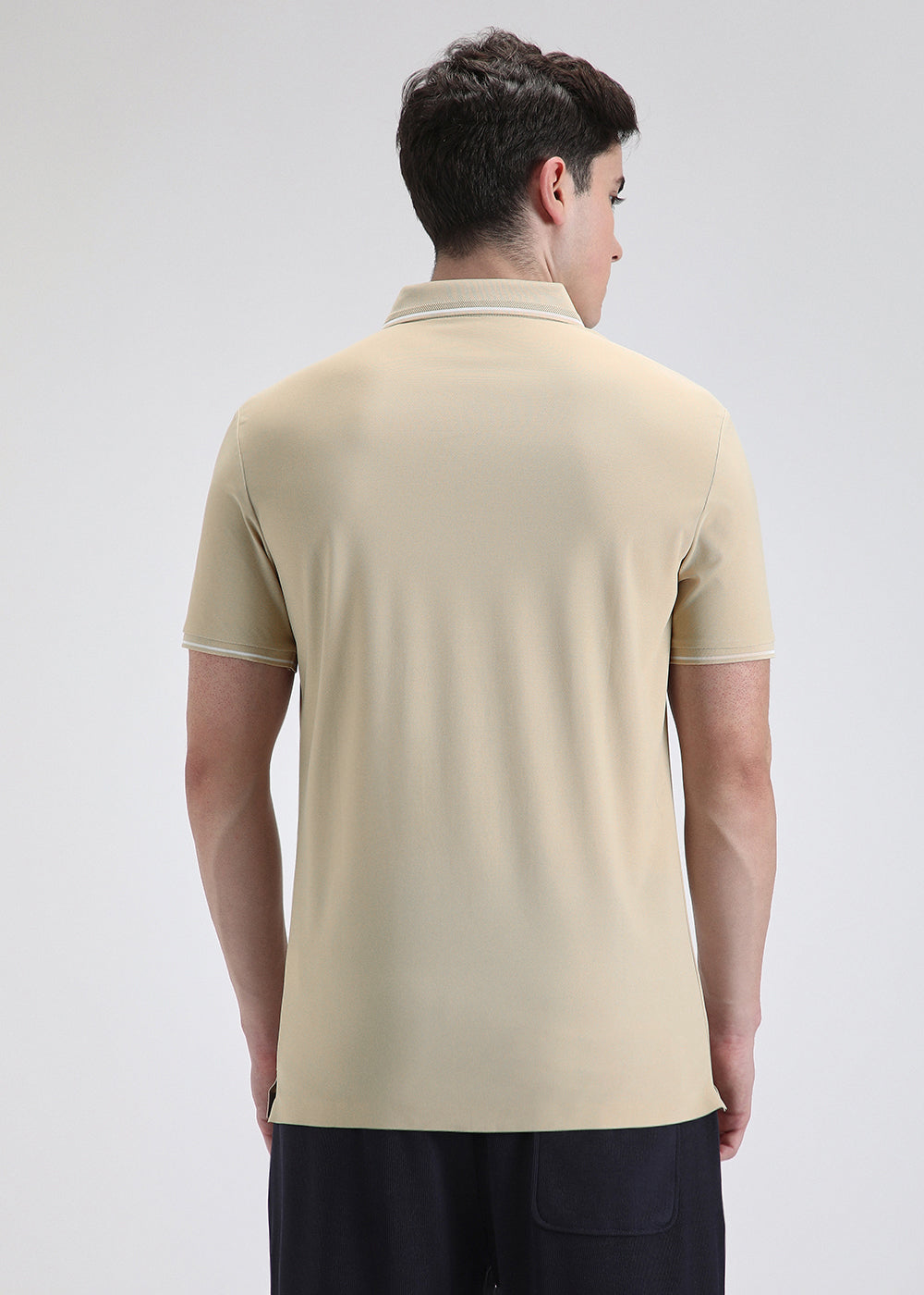 Soft Beige Stitchless Polo T-shirt