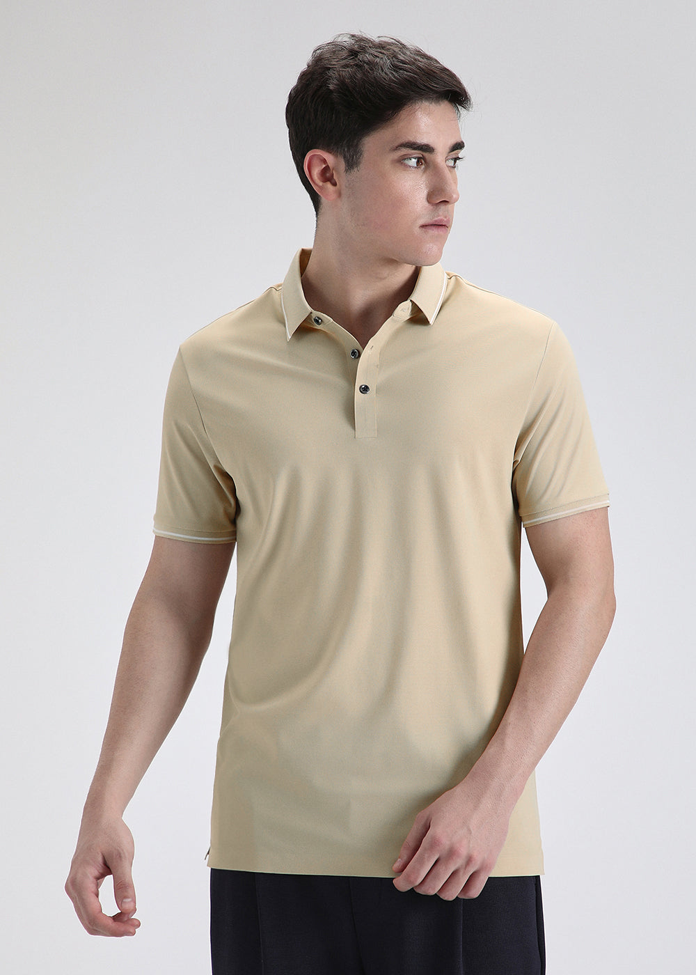 Soft Beige Stitchless Polo T-shirt