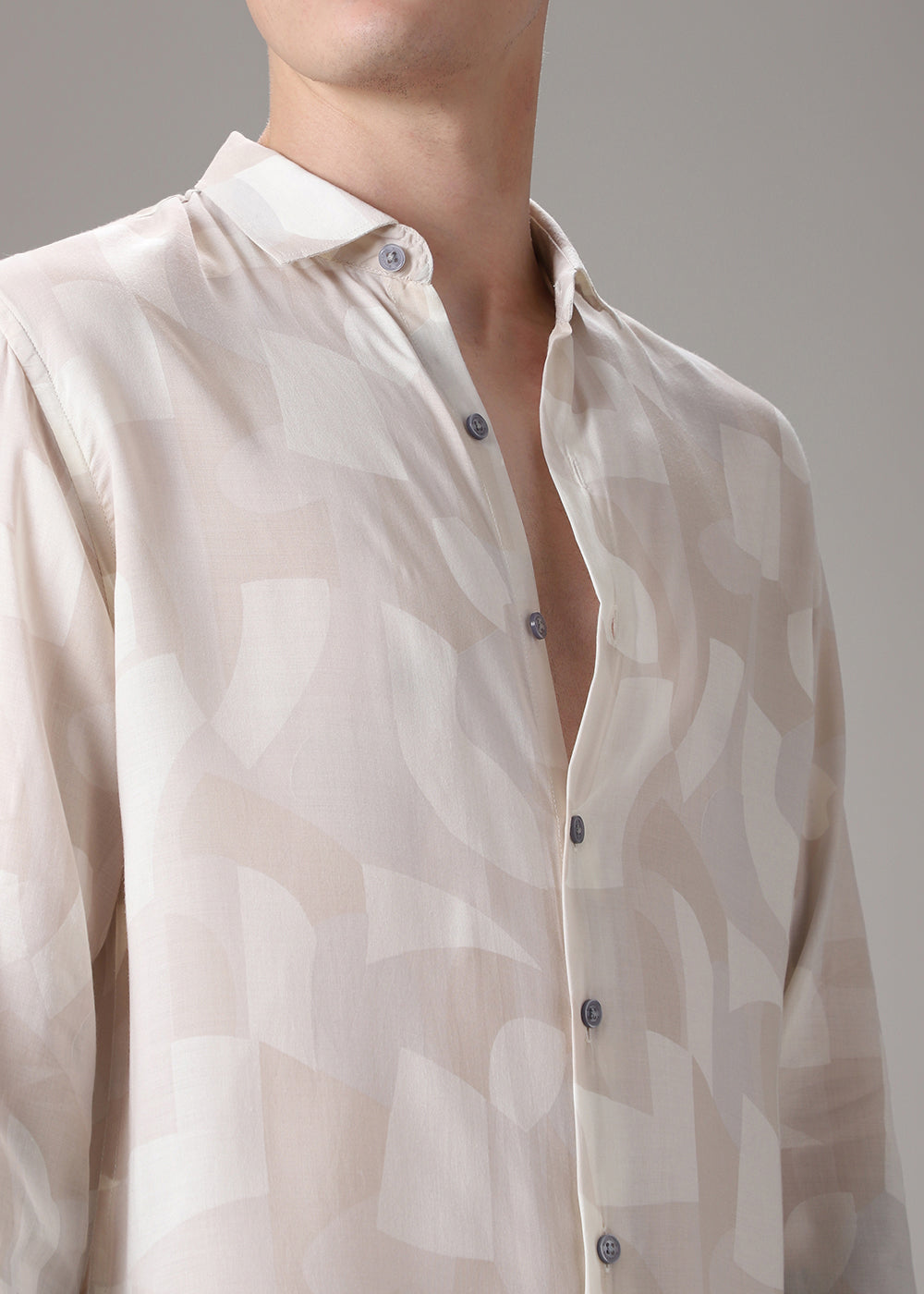 Beige Printed Shirt