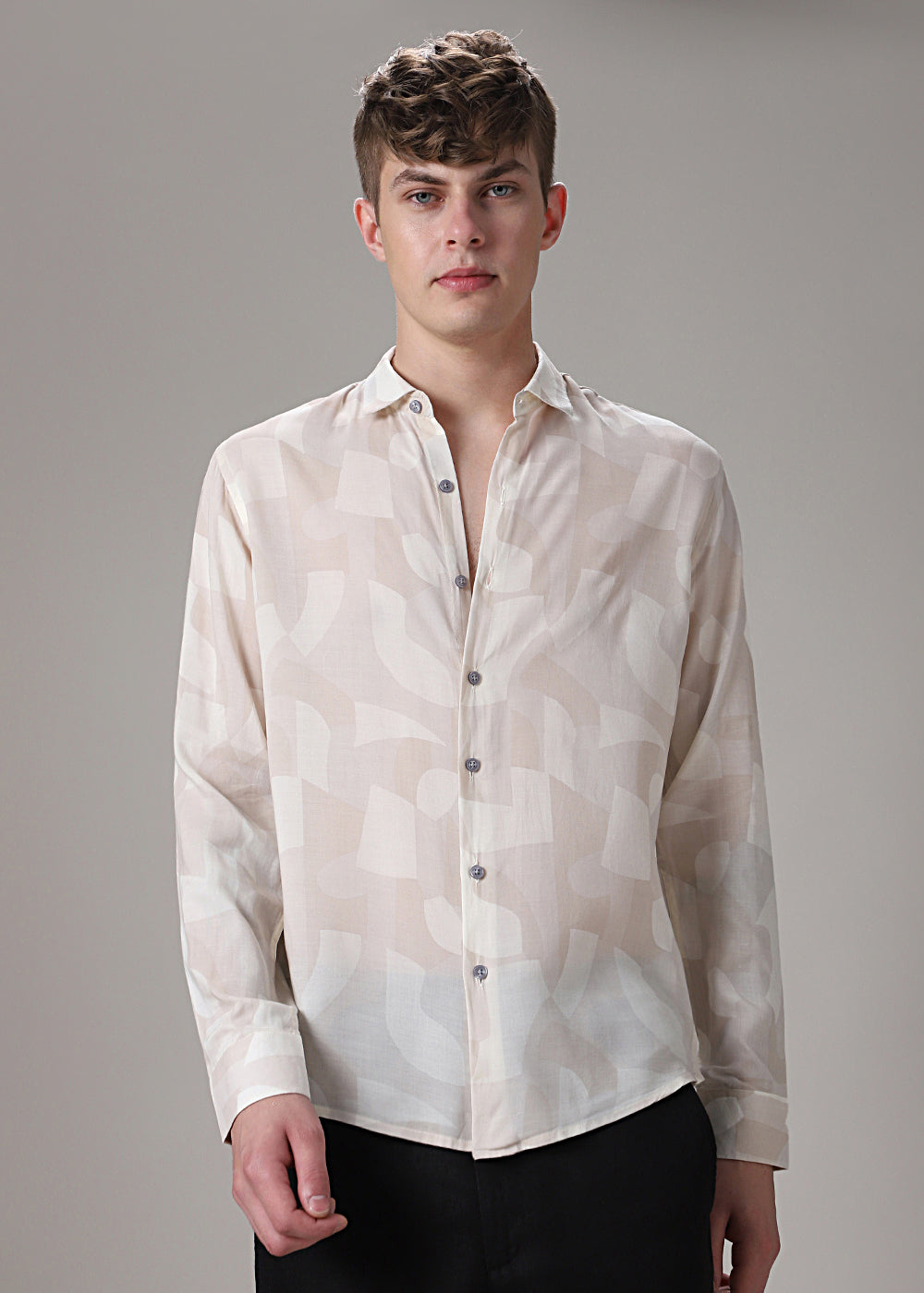 Beige Printed Shirt